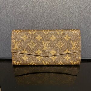 Louis Vuitton Brown Monogram Vintage Wallet Authentic
